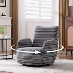 MAYEERTY Fauteuil pivotant à 360°, Velours Moelleux, Salon Bureau, Multicolore