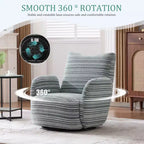 MAYEERTY Fauteuil pivotant à 360°, Velours Moelleux, Salon Bureau, Multicolore