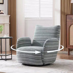 MAYEERTY Fauteuil pivotant à 360°, Velours Moelleux, Salon Bureau, Multicolore