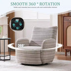 MAYEERTY Fauteuil pivotant à 360°, Velours Moelleux, Salon Bureau, Multicolore