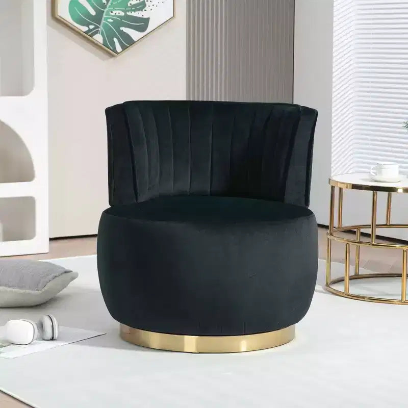 MAYEERTY Fauteuil pivotant à 360°, Velours Moelleux, Salon Bureau, Multicolore