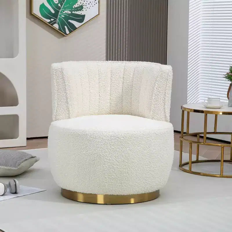 MAYEERTY Fauteuil pivotant à 360°, Velours Moelleux, Salon Bureau, Multicolore