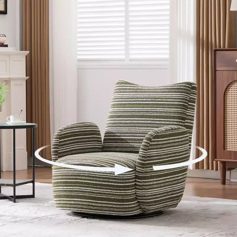 MAYEERTY Fauteuil pivotant à 360°, Velours Moelleux, Salon Bureau, Multicolore