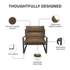 Fauteuil d'appoint suspendu GDFStudio Marlow en similicuir avec cadre en métal