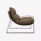 Fauteuil d'appoint suspendu GDFStudio Marlow en similicuir avec cadre en métal