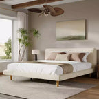 Lit rembourré Orla moderne en bois d'hévéa avec tête de lit épaisse Christopher Knight Home