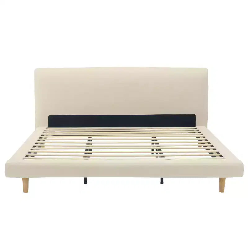 Lit rembourré Orla moderne en bois d'hévéa avec tête de lit épaisse Christopher Knight Home