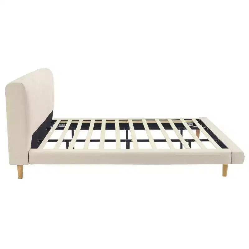Lit rembourré Orla moderne en bois d'hévéa avec tête de lit épaisse Christopher Knight Home
