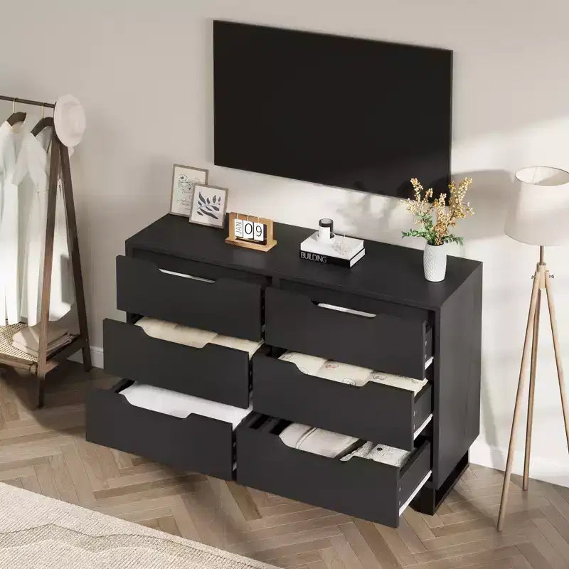 Commode, Tiroir horizontal autonome avec rangement, Armoire de rangement en bois