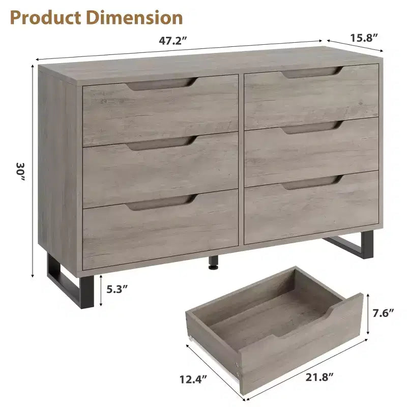 Commode, Tiroir horizontal autonome avec rangement, Armoire de rangement en bois
