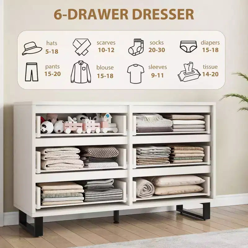 Commode, Tiroir horizontal autonome avec rangement, Armoire de rangement en bois