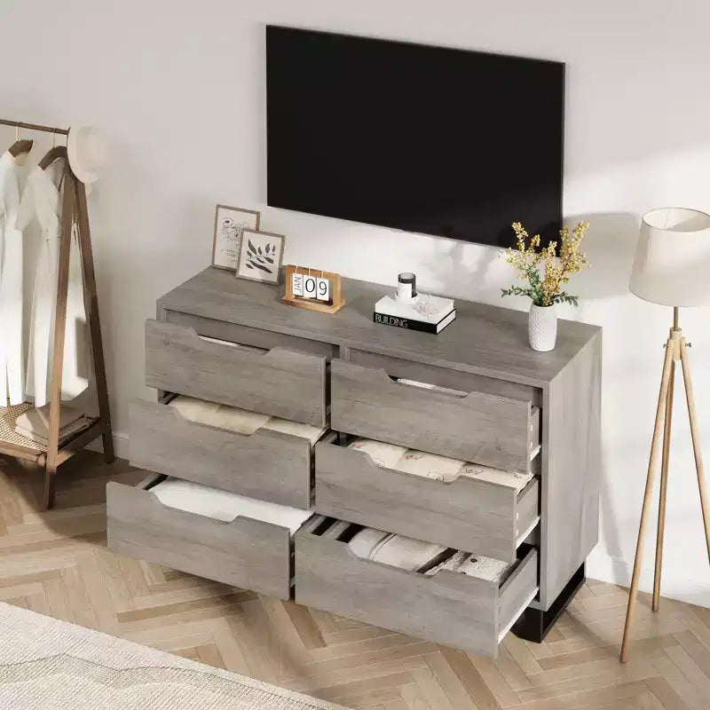 Commode, Tiroir horizontal autonome avec rangement, Armoire de rangement en bois