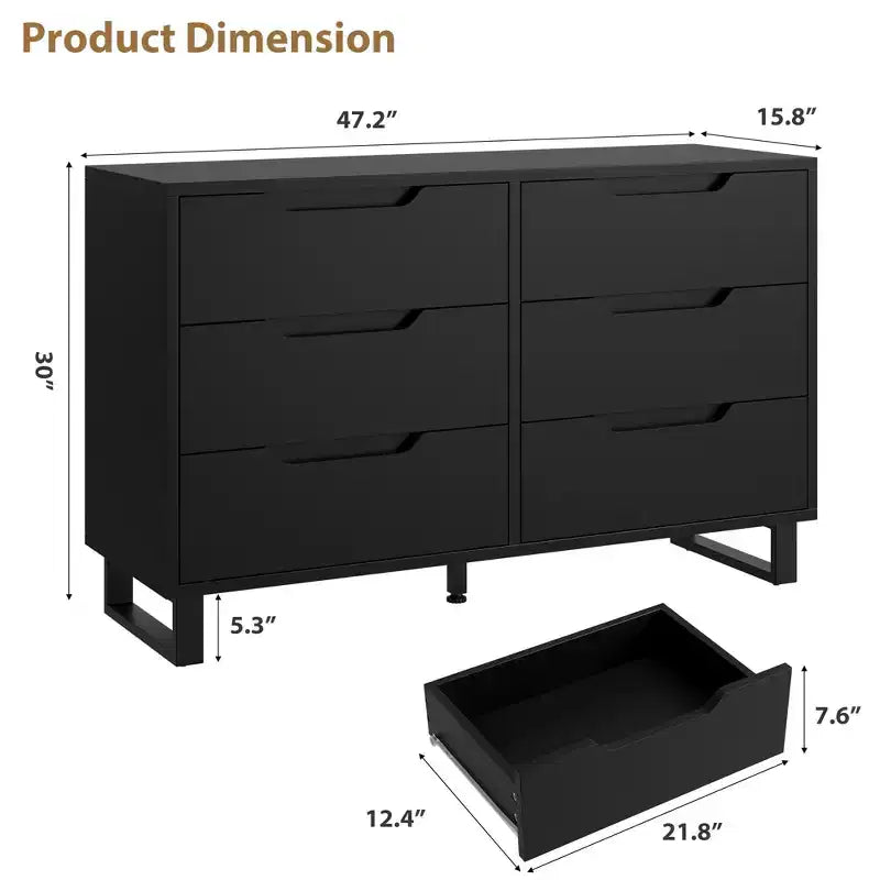 Commode, Tiroir horizontal autonome avec rangement, Armoire de rangement en bois