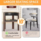 Lot de 2 chaises de cuisine modernes en similicuir avec dossier incurvé et cadre en bois d'hévéa, pour cuisine, salle à manger ou salon