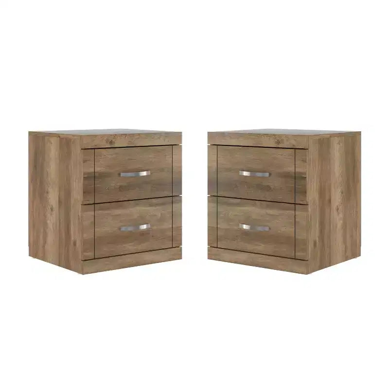Galano Table de chevet moderne à 2 tiroirs, ensemble de 2, 48 cm L x 41,4 cm P x 51,6 cm H