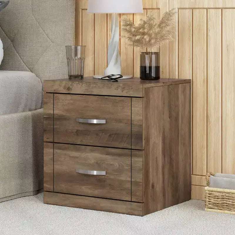 Galano Table de chevet moderne à 2 tiroirs, ensemble de 2, 48 cm L x 41,4 cm P x 51,6 cm H