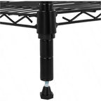 4 étagères en acier robustes, organisateur de rangement à fils, étagères de cuisine et garage, 91,4 cm L x 35,6 cm l x 137,2 cm H, Noir, réglable