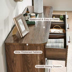 Commode Zeus & Ruta Fluted 52 moderne en bois avec 7 tiroirs, design incurvé pour rangement dans le salon et le couloir
