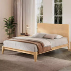 Lit Plateforme GDFStudio Ruby en Bambou de Style Mid-Century avec Sommier à Lattes en Bois et Support Métallique