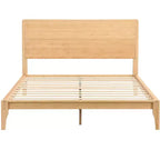 Lit Plateforme GDFStudio Ruby en Bambou de Style Mid-Century avec Sommier à Lattes en Bois et Support Métallique
