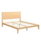 Lit Plateforme GDFStudio Ruby en Bambou de Style Mid-Century avec Sommier à Lattes en Bois et Support Métallique