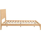 Lit Plateforme GDFStudio Ruby en Bambou de Style Mid-Century avec Sommier à Lattes en Bois et Support Métallique