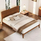 Lit Plateforme GDFStudio Ruby en Bambou de Style Mid-Century avec Sommier à Lattes en Bois et Support Métallique
