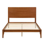 Lit Plateforme GDFStudio Ruby en Bambou de Style Mid-Century avec Sommier à Lattes en Bois et Support Métallique