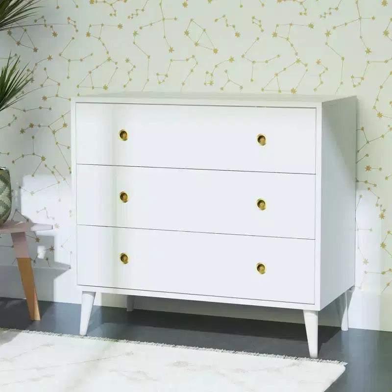 Commode de rangement à 3 tiroirs Liora de GDFStudio, style milieu de siècle