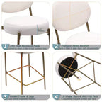 Lot de 2 tabourets de bar en velours TUYOHW, chaises de bar à hauteur de comptoir avec pieds en métal, dossier ovale et repose-pieds, tabourets d'appoint pour îlot de cuisine, bar à domicile