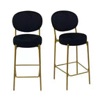 Lot de 2 tabourets de bar en velours TUYOHW, chaises de bar à hauteur de comptoir avec pieds en métal, dossier ovale et repose-pieds, tabourets d'appoint pour îlot de cuisine, bar à domicile