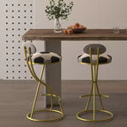 TUYOHW Lot de 2 tabourets de bar en métal thème football, chaises de bar hauteur comptoir avec cadre en métal en forme de S et coussin rond, chaise de salle à manger pour cuisine, bar