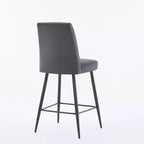 TUYOHW Lot de 2 tabourets de bar modernes en velours à hauteur de comptoir, chaises de bar avec pieds en fer noir et capacité de 136 kg pour cuisine, salle à manger, bar à domicile