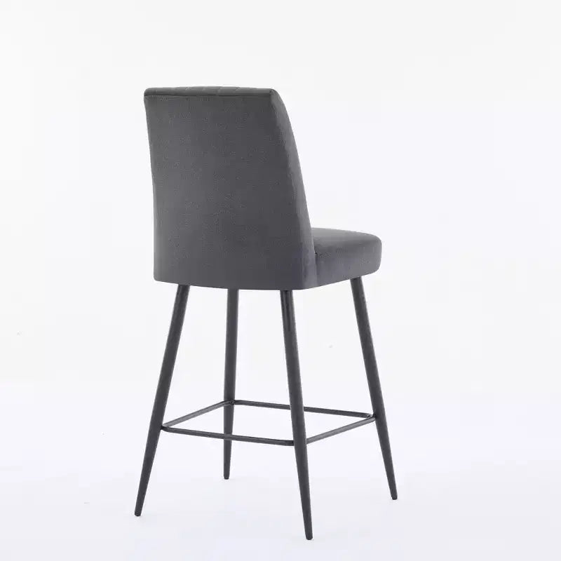 TUYOHW Lot de 2 tabourets de bar modernes en velours à hauteur de comptoir, chaises de bar avec pieds en fer noir et capacité de 136 kg pour cuisine, salle à manger, bar à domicile