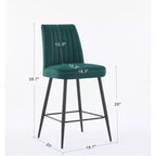 TUYOHW Lot de 2 tabourets de bar modernes en velours à hauteur de comptoir, chaises de bar avec pieds en fer noir et capacité de 136 kg pour cuisine, salle à manger, bar à domicile
