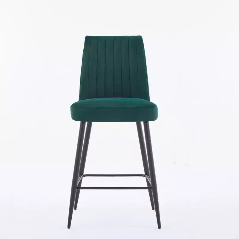 TUYOHW Lot de 2 tabourets de bar modernes en velours à hauteur de comptoir, chaises de bar avec pieds en fer noir et capacité de 136 kg pour cuisine, salle à manger, bar à domicile