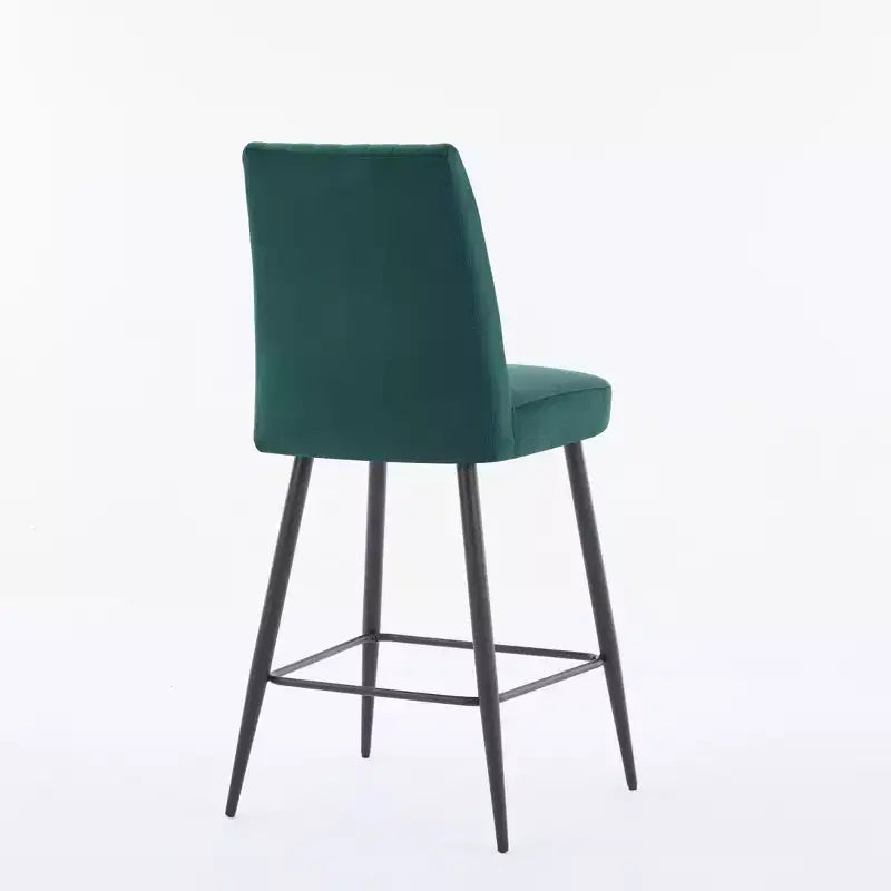 TUYOHW Lot de 2 tabourets de bar modernes en velours à hauteur de comptoir, chaises de bar avec pieds en fer noir et capacité de 136 kg pour cuisine, salle à manger, bar à domicile
