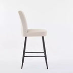 TUYOHW Lot de 2 tabourets de bar modernes en velours à hauteur de comptoir, chaises de bar avec pieds en fer noir et capacité de 136 kg pour cuisine, salle à manger, bar à domicile