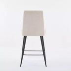 TUYOHW Lot de 2 tabourets de bar modernes en velours à hauteur de comptoir, chaises de bar avec pieds en fer noir et capacité de 136 kg pour cuisine, salle à manger, bar à domicile