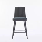 TUYOHW Lot de 2 tabourets de bar modernes en velours à hauteur de comptoir, chaises de bar avec pieds en fer noir et capacité de 136 kg pour cuisine, salle à manger, bar à domicile