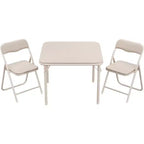 Acekool 3-Piece Folding Table and Chairs Set, Portable Kids Table with Soft Cushion Seats, No Assembly