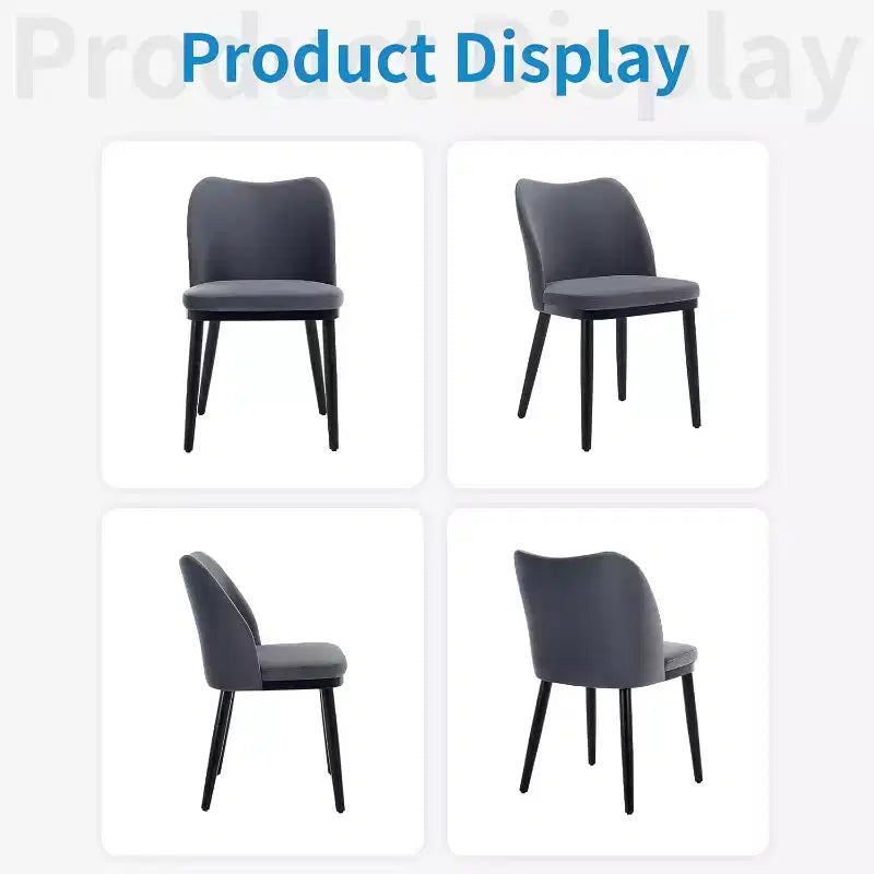 Lot de 2 chaises de salle à manger modernes en tissu : Assise rembourrée, pieds en bois – Chaises d'appoint polyvalentes pour cuisine, salle à manger, restaurant, café et salon.