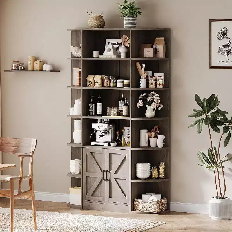 Étagère à Livres Moderne pour Enfants, 6 Niveaux, 190 cm, avec Armoire et Portes – Organiseur et Présentoir de Rangement en Bois pour Chambre, Salon et Bureau.