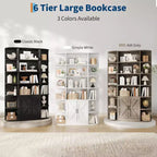 Étagère à Livres Moderne pour Enfants, 6 Niveaux, 190 cm, avec Armoire et Portes – Organiseur et Présentoir de Rangement en Bois pour Chambre, Salon et Bureau.