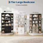 Étagère à Livres Moderne pour Enfants, 6 Niveaux, 190 cm, avec Armoire et Portes – Organiseur et Présentoir de Rangement en Bois pour Chambre, Salon et Bureau.