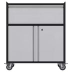 Armoire à outils roulante Garvee, boîte à outils robuste avec roues et tiroirs pour garage, bureau, noir/gris