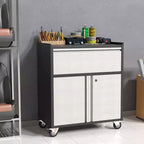 Armoire à outils roulante Garvee, boîte à outils robuste avec roues et tiroirs pour garage, bureau, noir/gris