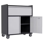 Armoire à outils roulante Garvee, boîte à outils robuste avec roues et tiroirs pour garage, bureau, noir/gris