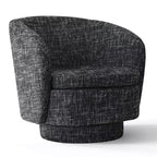 Fauteuil d'appoint pivotant moderne avec dossier incurvé, fauteuil en tissu rembourré avec assise matelassée pour salon ou chambre à coucher-Panipeachy