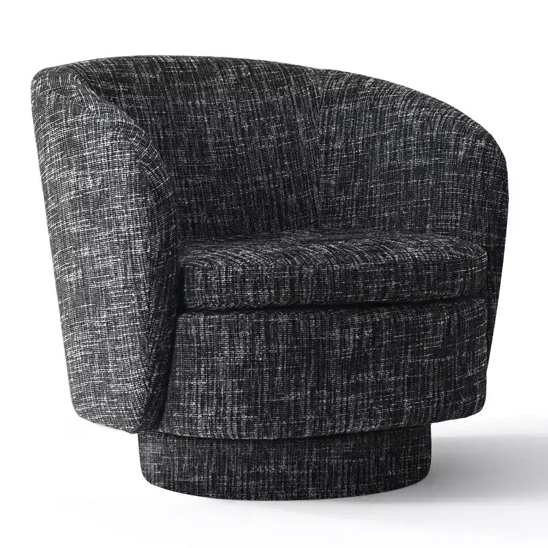 Fauteuil d'appoint pivotant moderne avec dossier incurvé, fauteuil en tissu rembourré avec assise matelassée pour salon ou chambre à coucher-Panipeachy